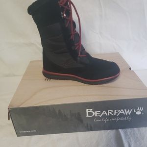 Women's Bearpaw Aretha Warm Lace Up Boots Black Su
